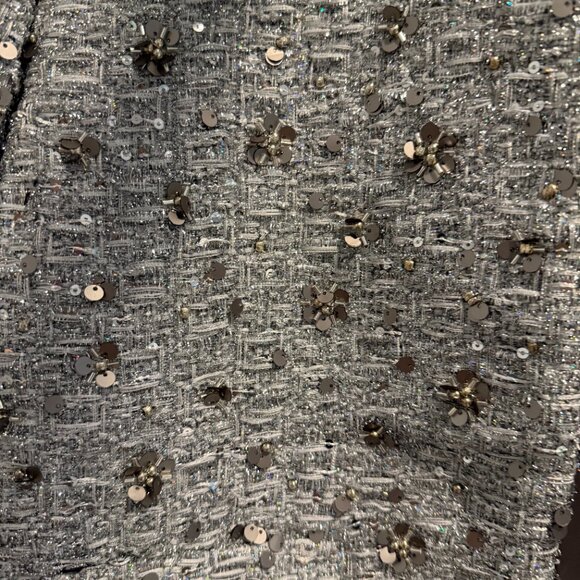 Zara ZW Collection Sequin Jacket Silver L NEW SS24 2885/152 - Picture 10 of 12